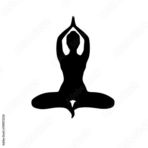 Black Silhouette of a Woman doing Yoga