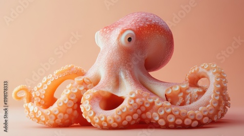 [Colorful Octopus Figurines Against Pink Background] Playful Octopus Soap Dispenser Duo on Pink Surface photo