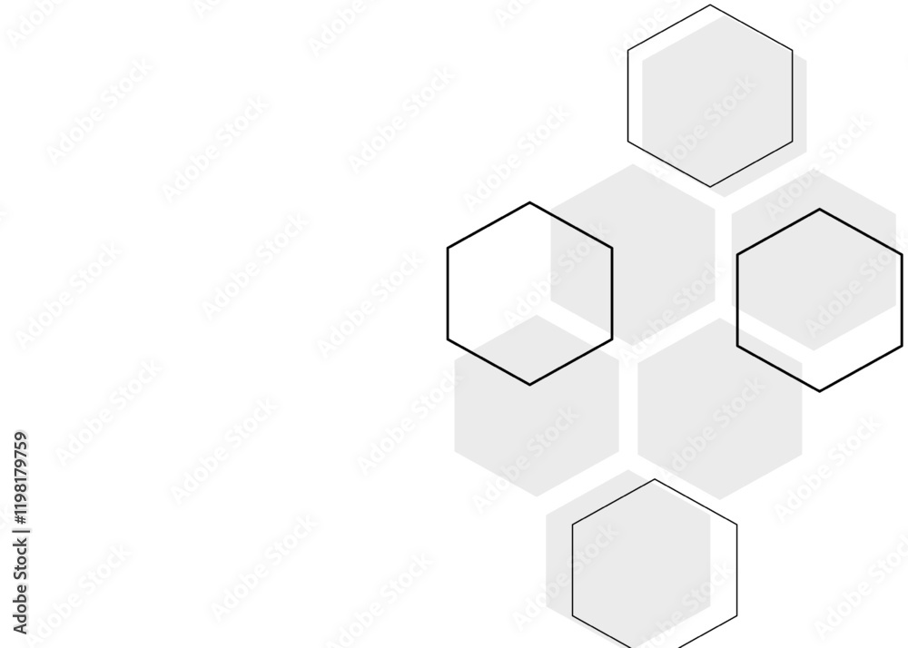 abstract background with flat hexagons color gray abstract background with flat hexagons color gray