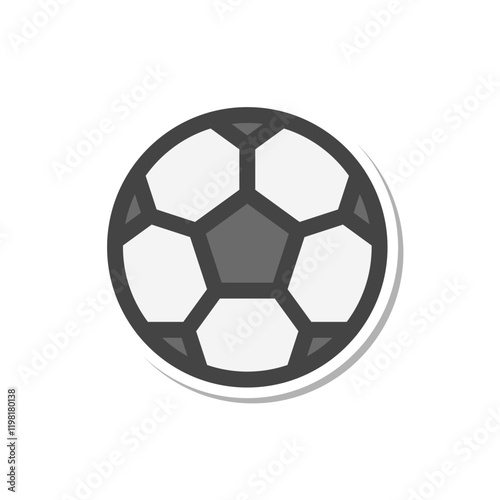 ステッカー風スポーツ関連の単品アイコン　サッカーボール