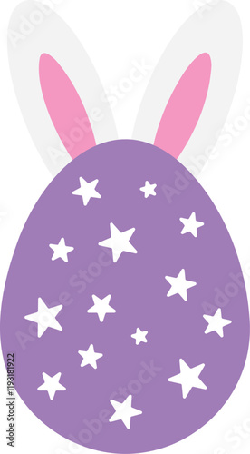 Purple Easter bunny hatched from an egg flat icon