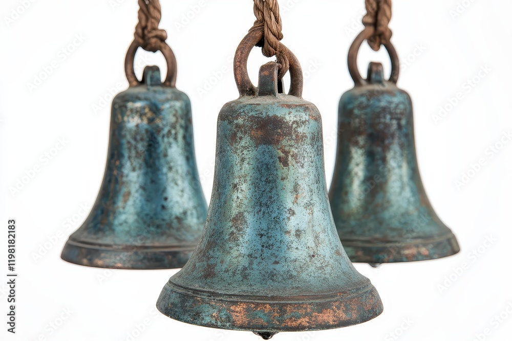 Close up of antique church bells Close up of antique church bells