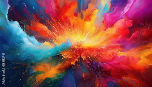 Wallpaper Mural Vibrant Abstract Art Explosion A Spectacle of Colors Swirling in an Energetic Dance Across Canvas, Showcasing a Kaleidoscope of Hues and Textures at the Brink of Creative Expression. Torontodigital.ca