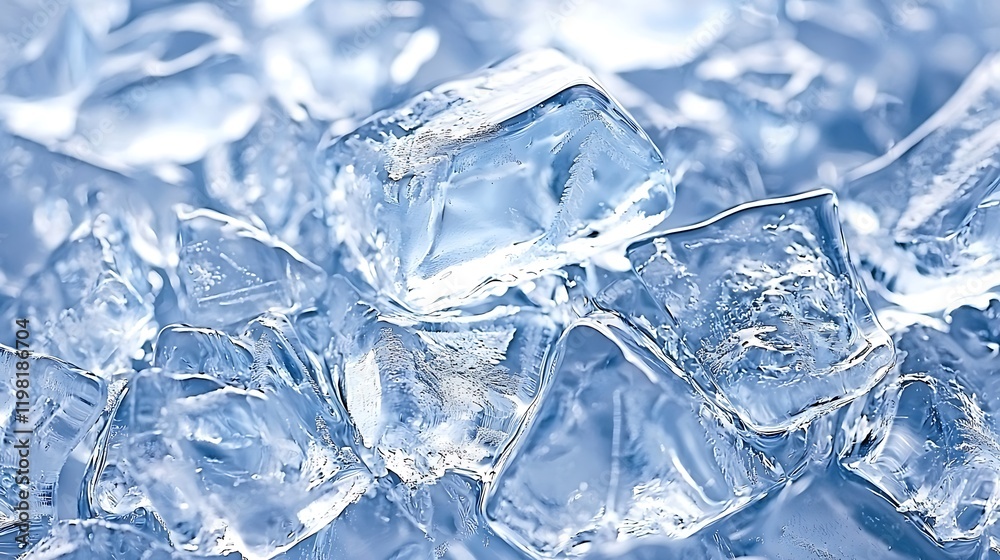A Close Up View Of Sparkling Ice Cubes A Close Up View Of Sparkling Ice Cubes