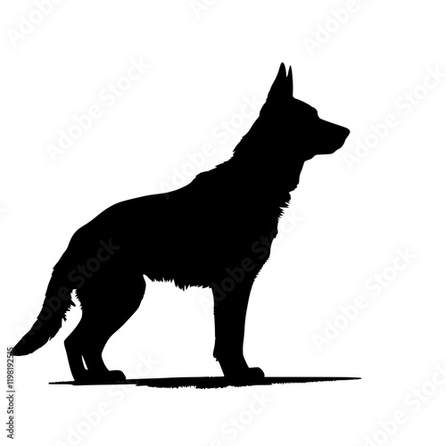 Schwarze Silhouette eines springenden Hirsches – Minimalistische Kunst