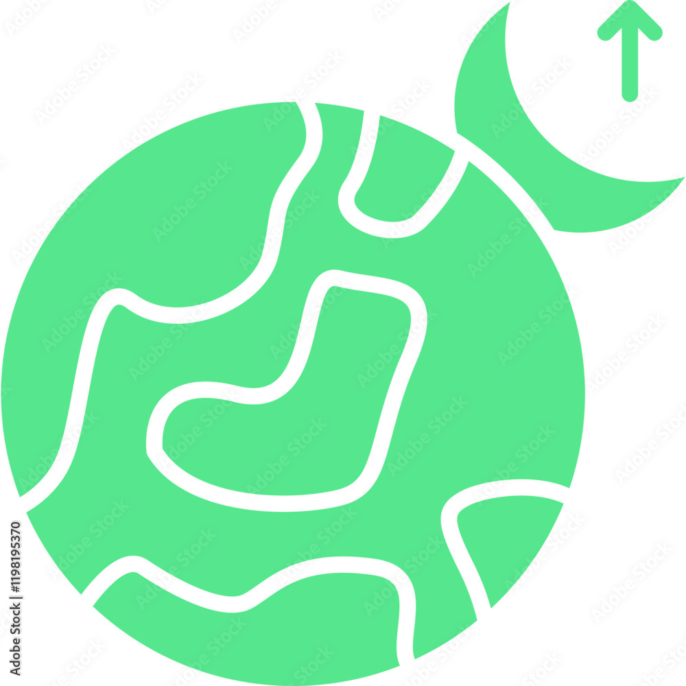Moonrise icon single vector illustration Moonrise icon single vector illustration