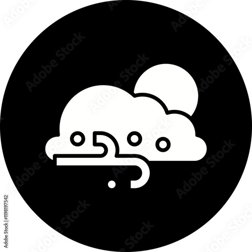 Cloudy Gusts icon single vector illustration