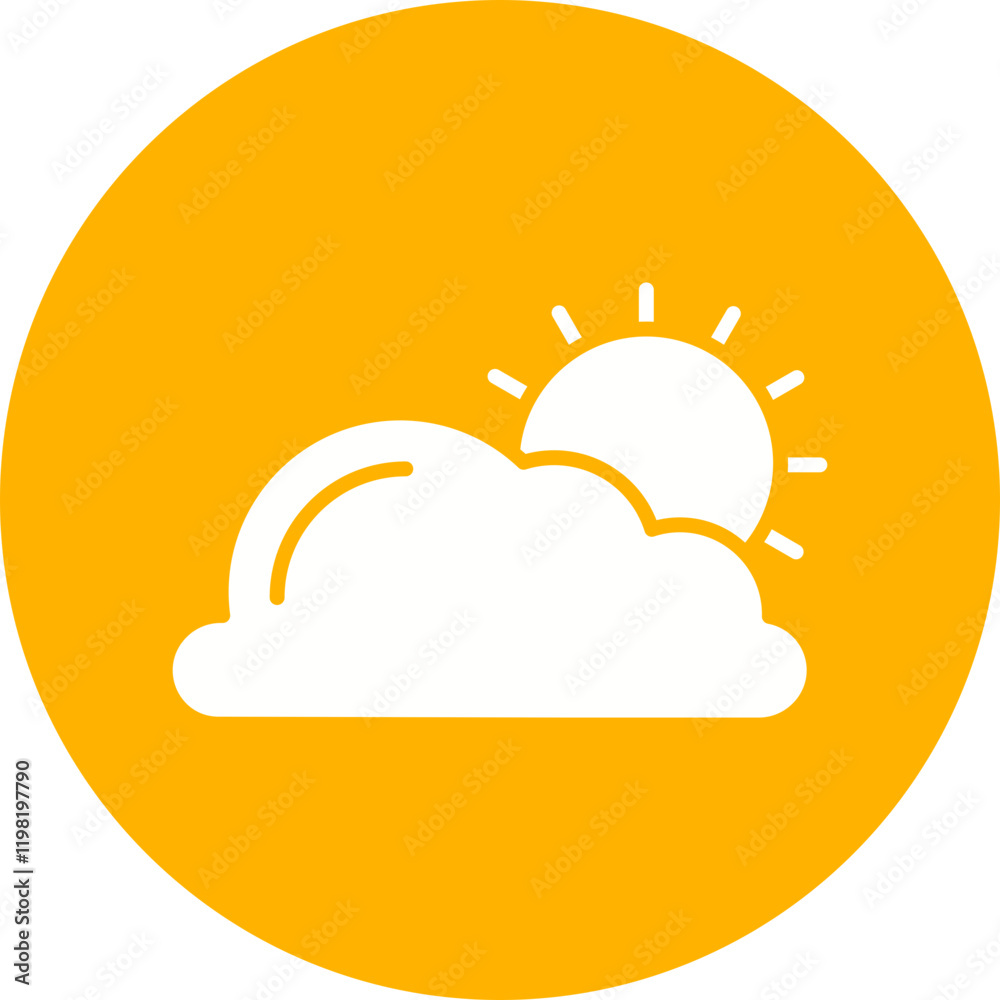 Partly Sunny icon single vector illustration Partly Sunny icon single vector illustration