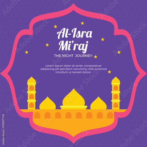 Flat isra miraj background