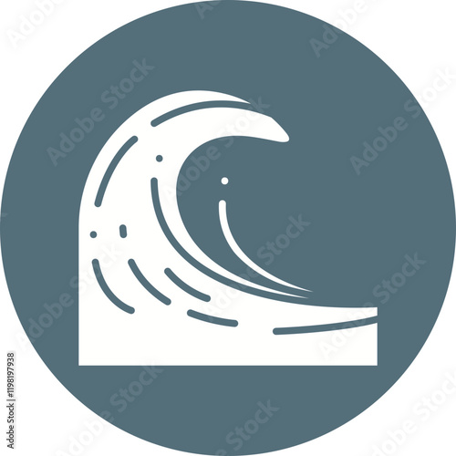 Tsunami icon single vector illustration