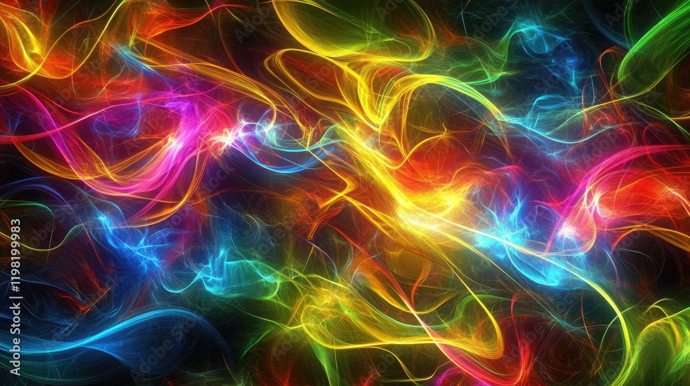 Fototapeta premium A dynamic electronic design with glowing abstract lines and light streaks, perfect for customization.