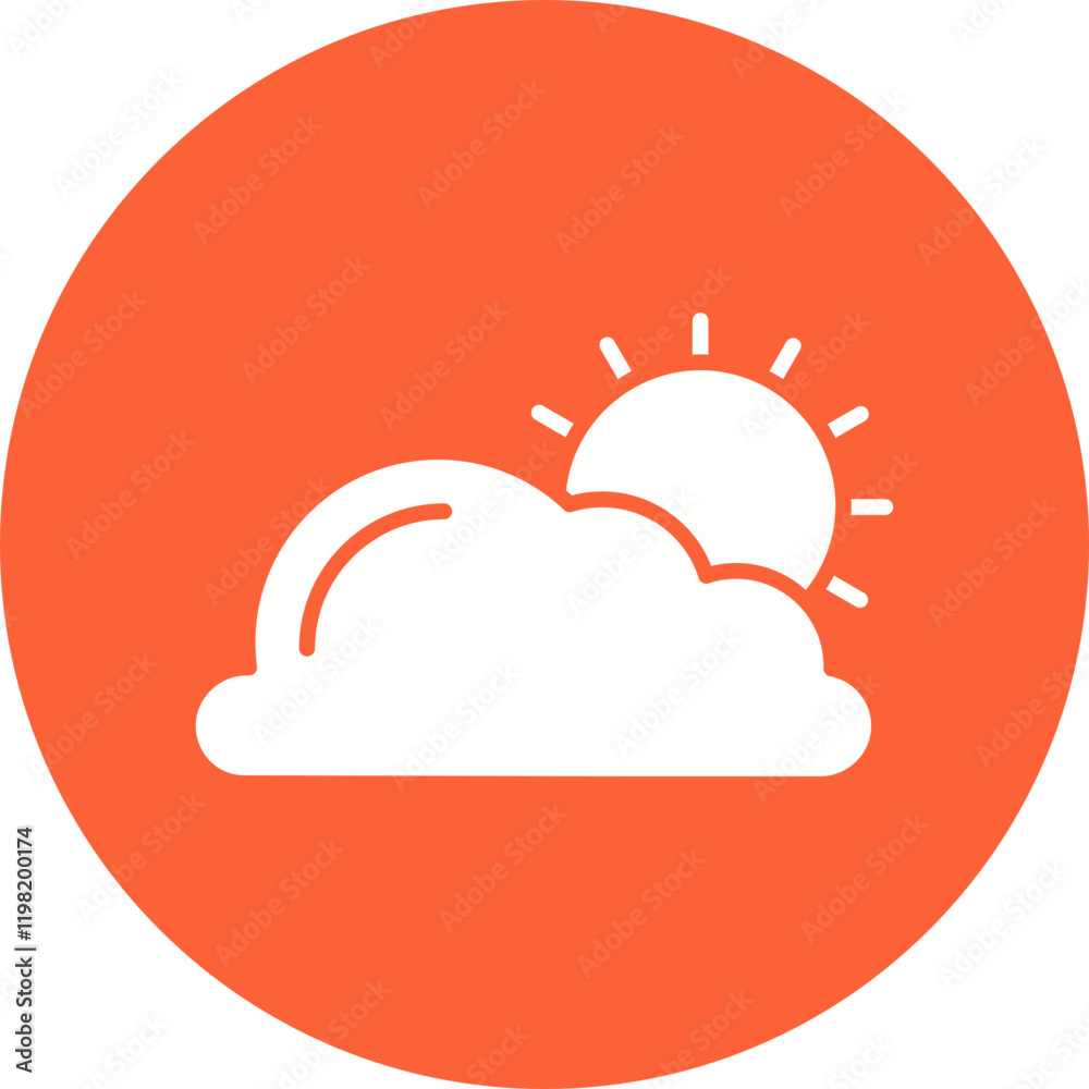 Partly Sunny icon single vector illustration Partly Sunny icon single vector illustration