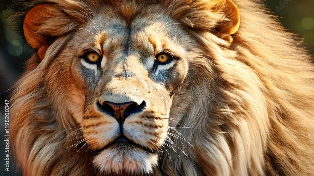 majestic lion portrait gazing intently in natural sunlight majestic lion portrait gazing intently in natural sunlight