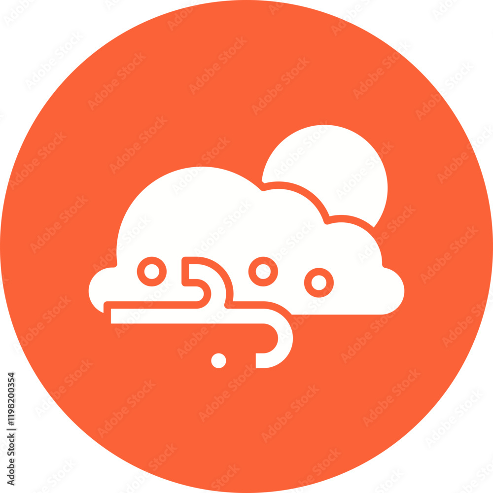Cloudy Gusts icon single vector illustration Cloudy Gusts icon single vector illustration