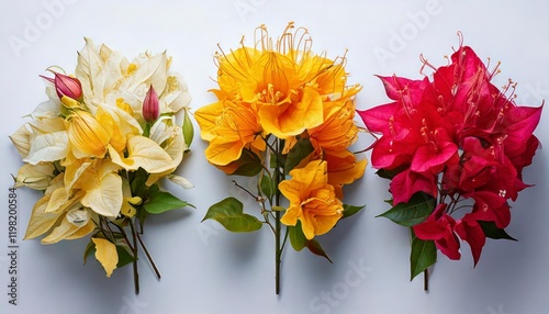 Vibrant bougainvillea flower arrangement indoor studio floral photography bright colors close-up nature beauty