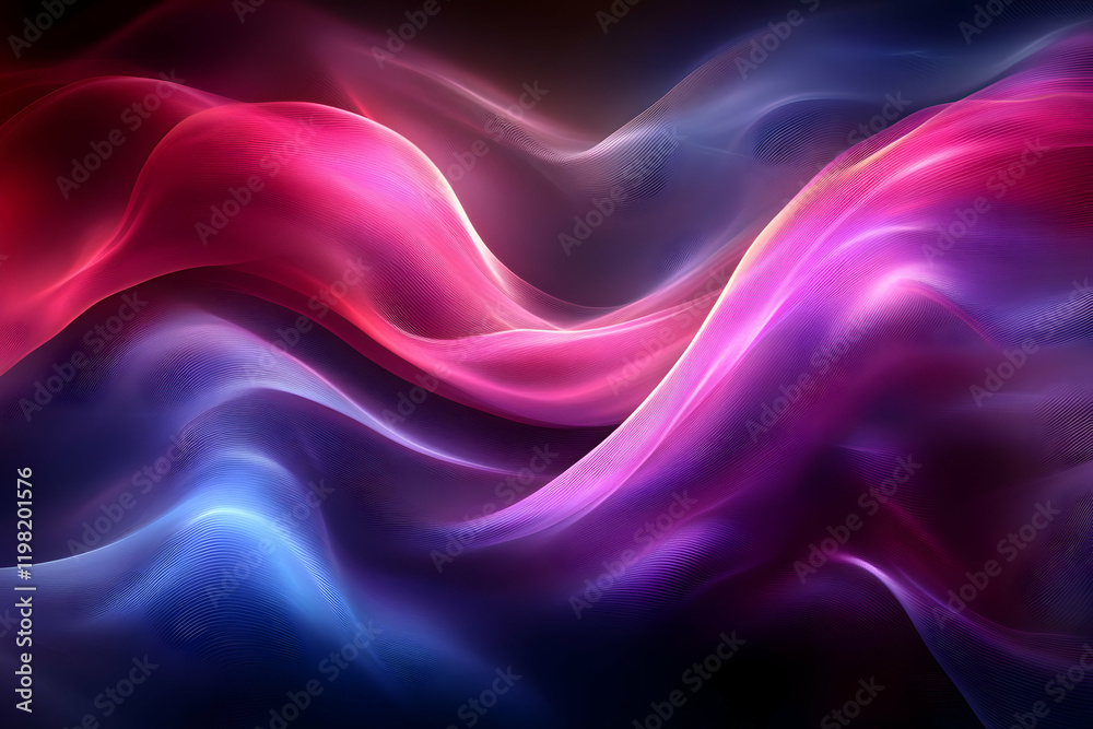 Abstract swirling neon waves, dark background, website header Abstract swirling neon waves, dark background, website header