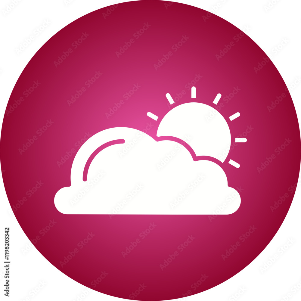Partly Sunny icon single vector illustration Partly Sunny icon single vector illustration
