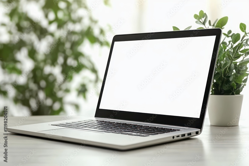 Sleek Modern Laptop on Stylish Desk with Minimalist Design and Soft Natural Lighting Sleek Modern Laptop on Stylish Desk with Minimalist Design and Soft Natural Lighting