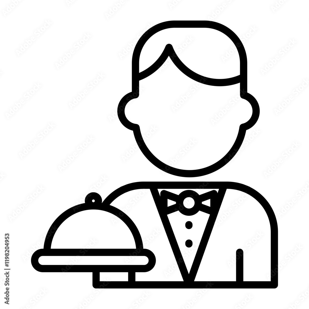 waiter Line Icon