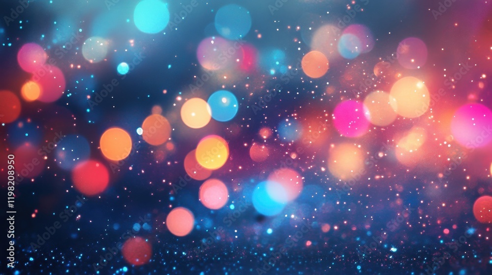 Shimmering bokeh lights, vibrant colors. Shimmering bokeh lights, vibrant colors.