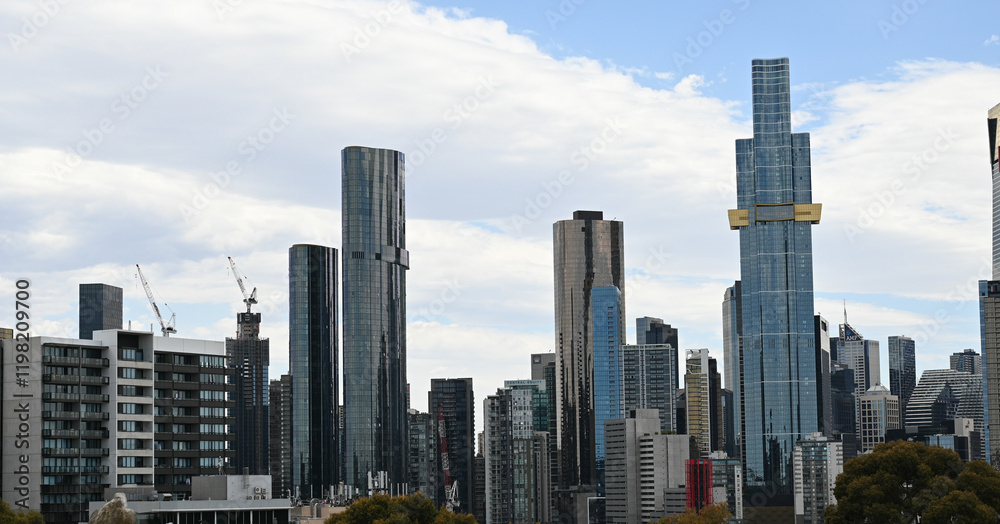 Naklejka premium Melbourne city skyline