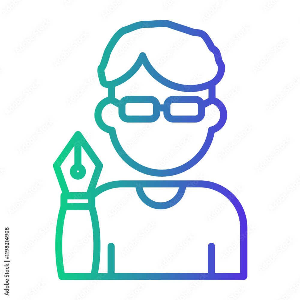 writer Line Gradient Icon writer Line Gradient Icon