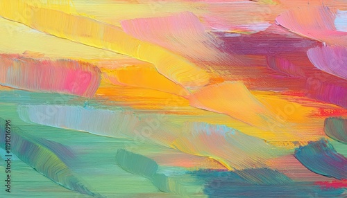 Striking Abstract Oil Painting Vibrant Color Palette, Intricate Brush Strokes, and Rich Texture Embrace a Natural Elegance photo