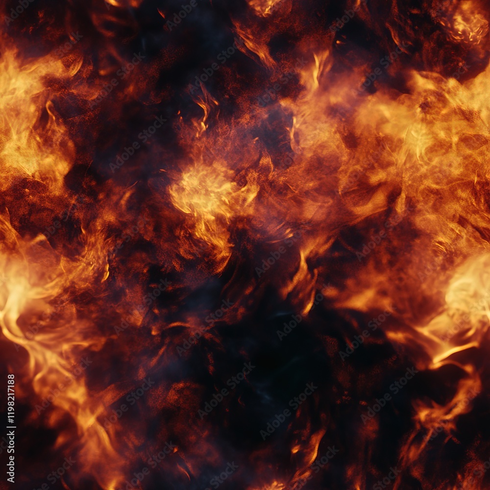 Obraz premium Hot Fire Flames Seamless Pattern Texture