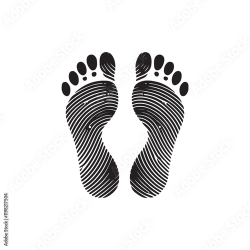 Black Color ManWoman Footprint silhouette design Vector Illustration, Solid White Background (8).eps