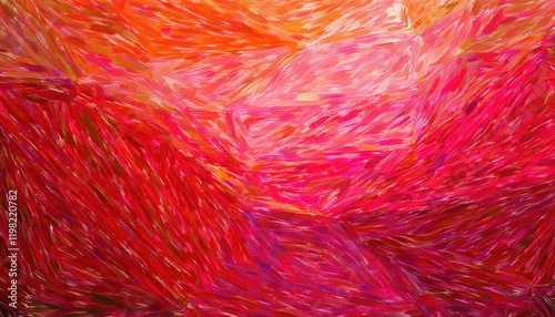 Digitally Generated Illustration of an Impressionist Pointillism Red Background A Modern Take on Classic Artistic Technique