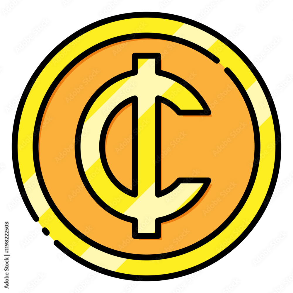 Ghana Cedi Currency Symbol Filled Icon Ghana Cedi Currency Symbol Filled Icon