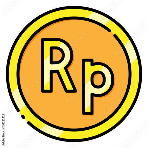 Indonesian Rupiah Currency Symbol Filled Icon