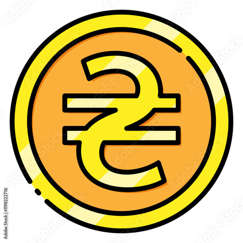 Ukranian Hryvnia Currency Symbol Filled Icon