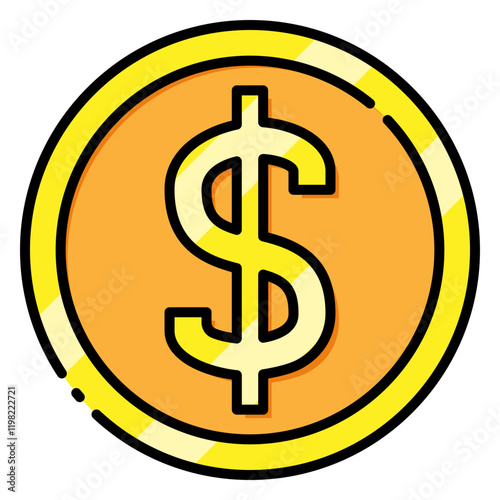 US Dollar Currency Symbol Filled Icon