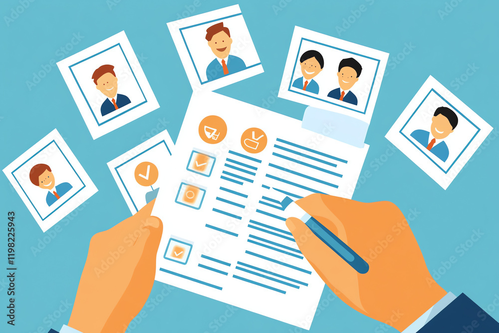 Job Candidate Evaluation Process with Photos - Hiring and Recruitment Strategy Job Candidate Evaluation Process with Photos - Hiring and Recruitment Strategy