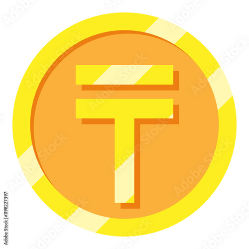 Kazakhstani Tenge Currency Symbol Flat Icon