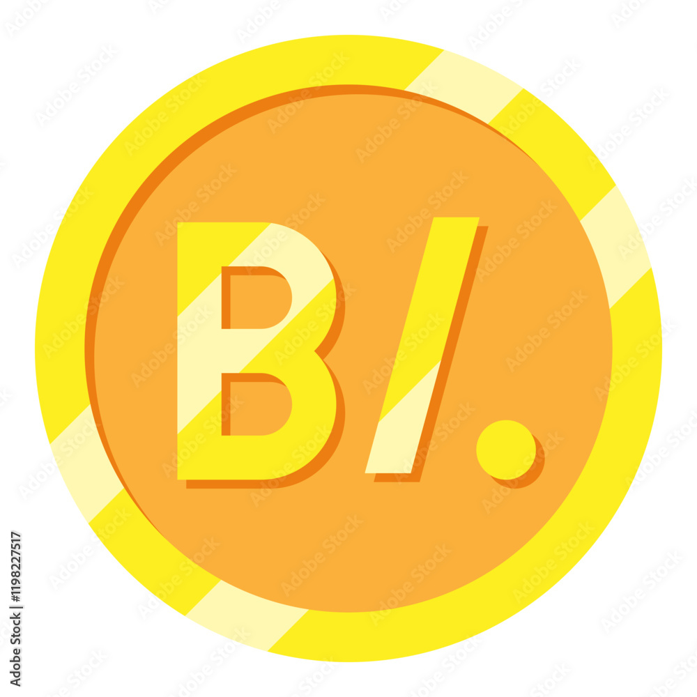 Panama Balboa Currency Symbol Flat Icon Panama Balboa Currency Symbol Flat Icon