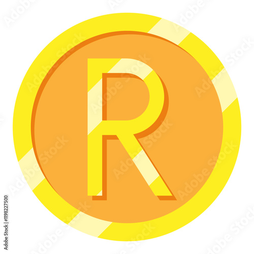 Sound Africa Rand Currency Symbol Flat Icon