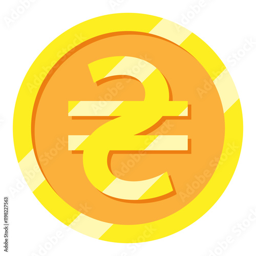 Ukranian Hryvnia Currency Symbol Flat Icon