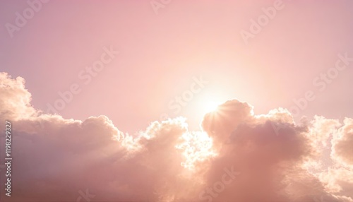 Wallpaper Mural Pink Sunset Sky With Bright Sun Shining Through Clouds Torontodigital.ca