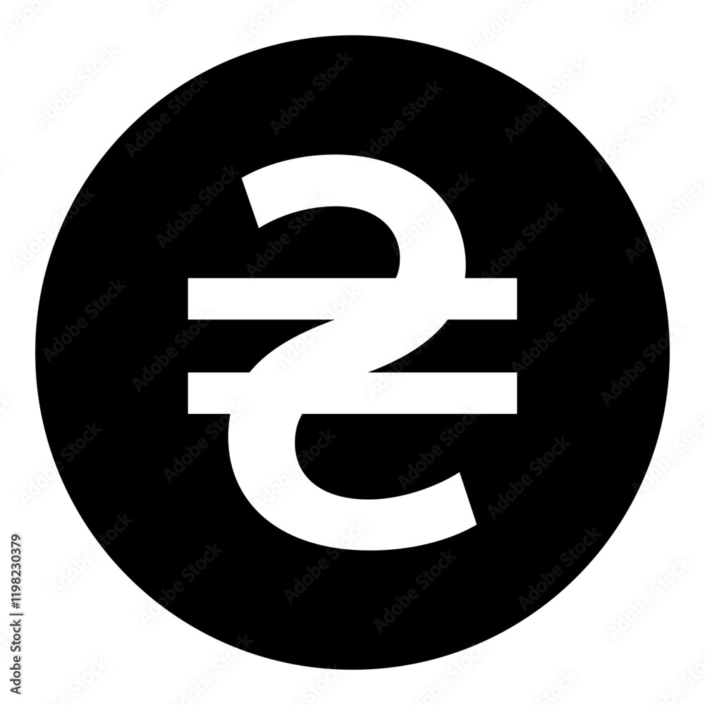 Ukranian Hryvnia Currency Symbol Glyph Icon Ukranian Hryvnia Currency Symbol Glyph Icon