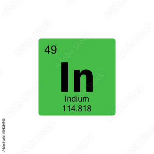 periodic table Indium colored icon