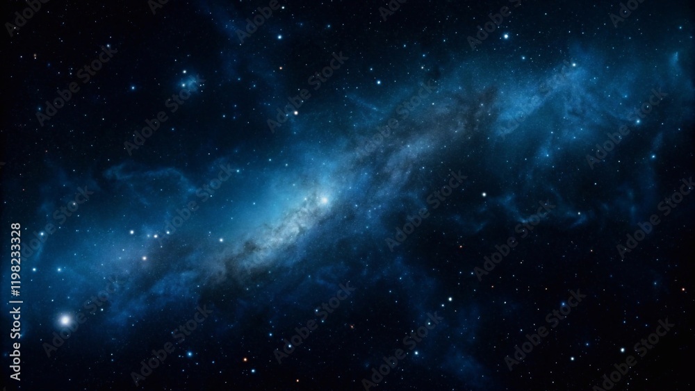 Fototapeta premium Space scene with stars in the galaxy. Panorama. Universe filled with stars, nebula and galaxy,.