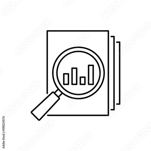 Audit document icon in line style. Result report vector illustration on white isolated background. Verification control business concept.