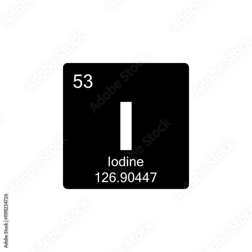 periodic table Iodine glyph icon