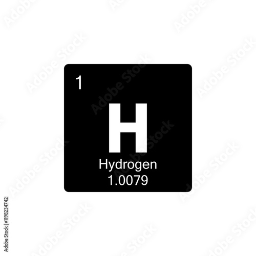 periodic table Hydrogen glyph icon