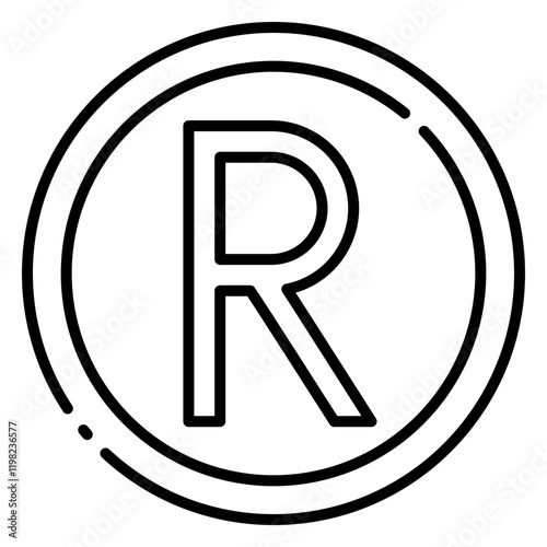 South Africa Rand Currency Symbol Line Icon
