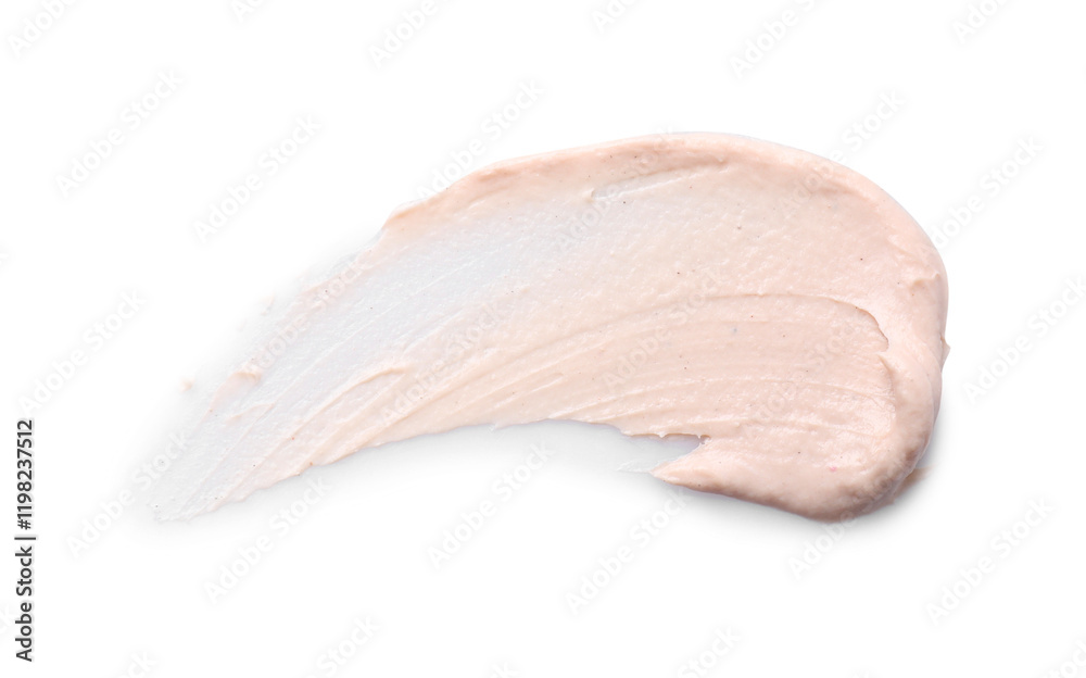Cream isolated on white, top view. Sample of cosmetic product Cream isolated on white, top view. Sample of cosmetic product
