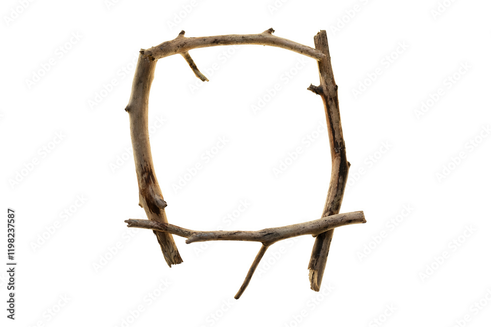 driftwood Wooden frame. Frame made of natural materials.driftwood background.Natural wood decor in a nautical style. sea snags . Flat lay, top view driftwood Wooden frame. Frame made of natural materials.driftwood background.Natural wood decor in a nautical style. sea snags . Flat lay, top view