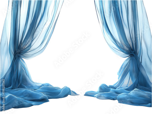 Elegant Sea-Themed Curtains in Soft Blue with Nautical Touches